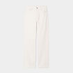 Jeans wide leg taille haute coton ecru femme