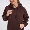 Sweat hoodie molleton à capuche marron foncé femme