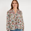 Chemise fluide &eacute;paules smock&eacute;es multicolore femme