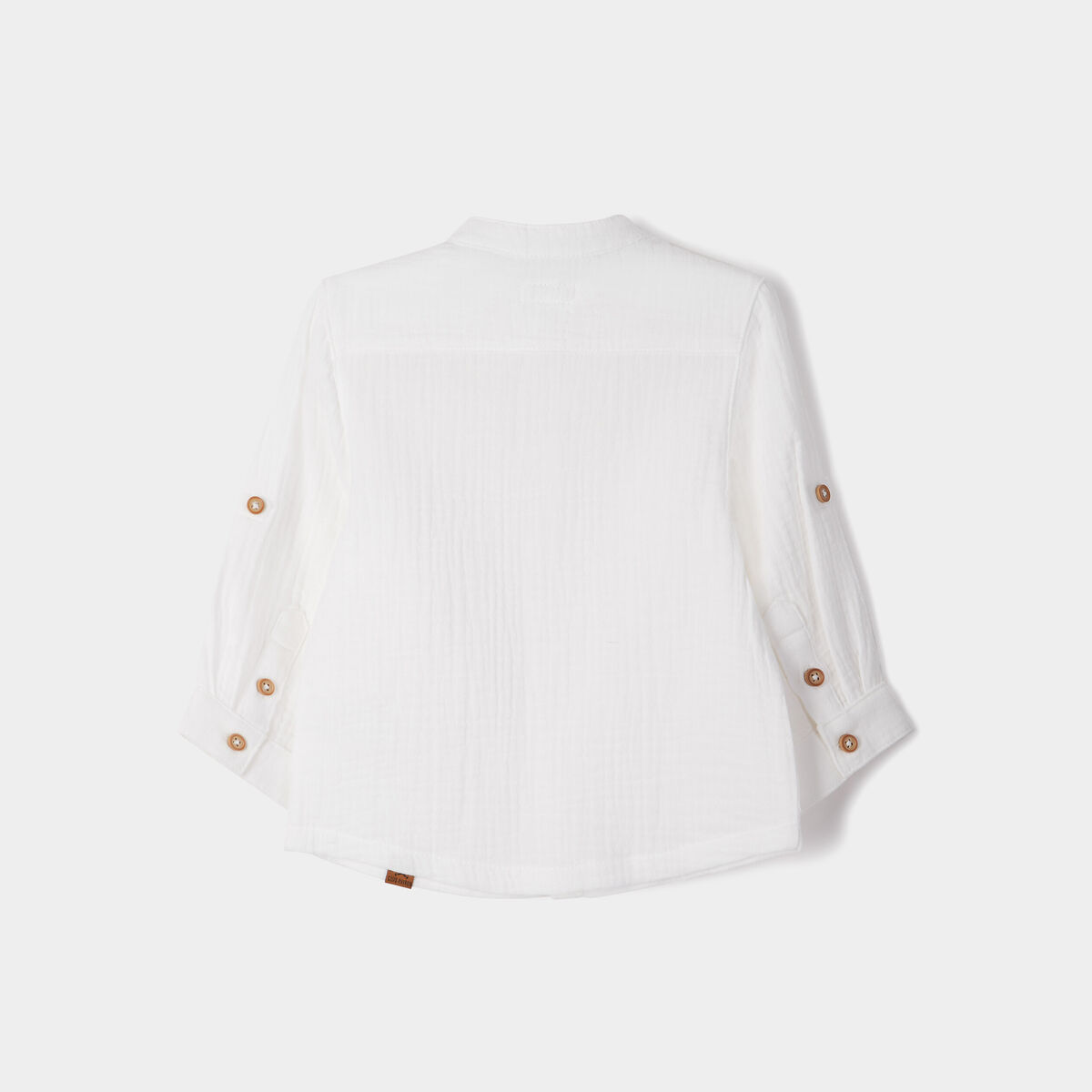 Chemise manches longues col mao coton blanc bébé garçon
