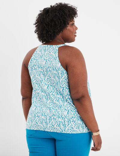 Blouse col avec cordons ecru femme grande taille