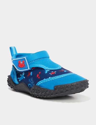 Chaussures de plage à scratchs bleu bébé garçon