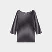 T-shirt manches 3/4 col bateau coton blanc femme