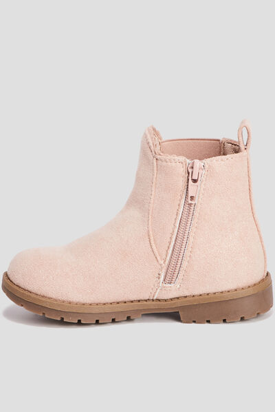 Bottines chelsea brodées rose fille