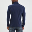 T-shirt col roulé manches longues bleu marine homme