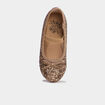 Ballerines &agrave; paillettes avec bride marron fille