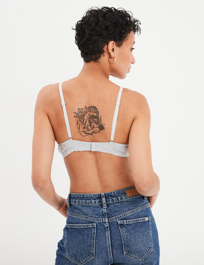 Soutien-gorge triangle sans armatures gris femme