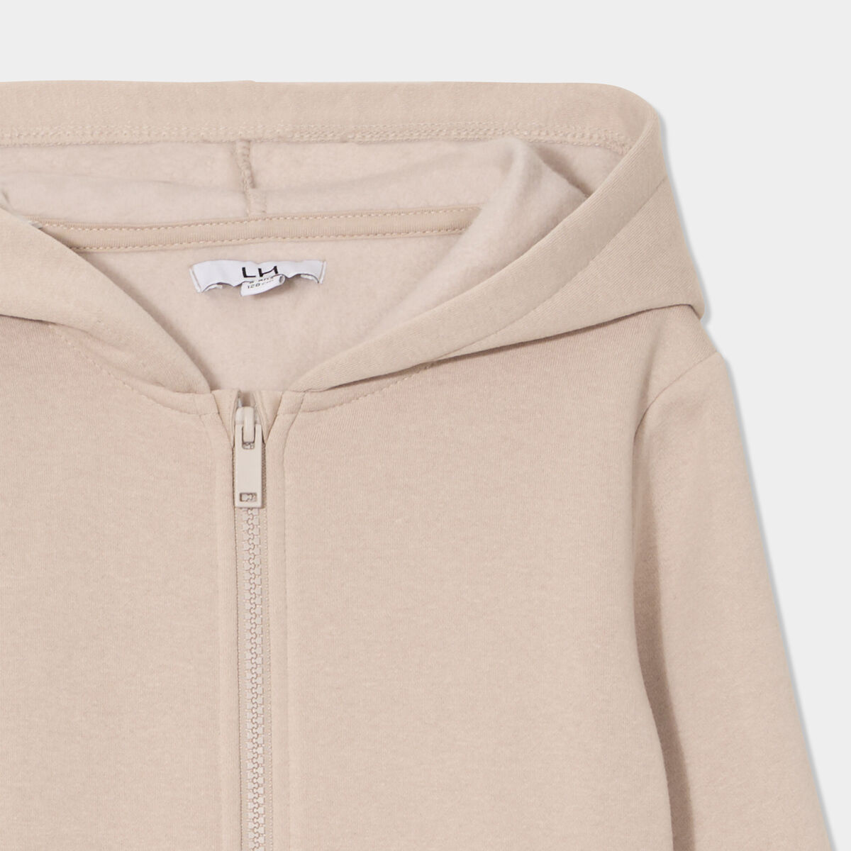Sweat zipp&eacute; &agrave; capuche molleton gris fonc&eacute; gar&ccedil;on