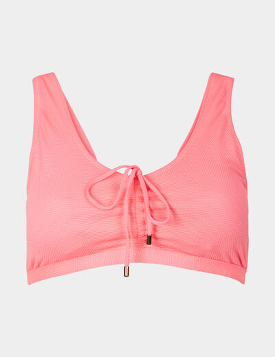 Haut de maillot de bain forme brassière orange corail femme grande taille