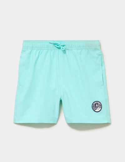 Short de bain taille &eacute;lastiqu&eacute;e bleu turquoise gar&ccedil;on