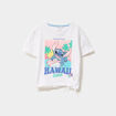 T-shirt manches courtes coton Stitch blanc fille