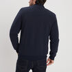 Gilet reli&eacute;f&eacute; manches longues zipp&eacute; bleu marine homme