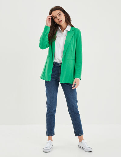 Jeans mom 7/8ème taille haute coton denim stone femme