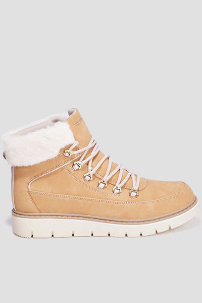 Bottines fourrées à lacets Trappeur sable femme