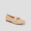 Mocassins plats suède jaune or femme