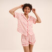 Ensemble pyjama short soyeux 2 pi&egrave;ces rose clair femme