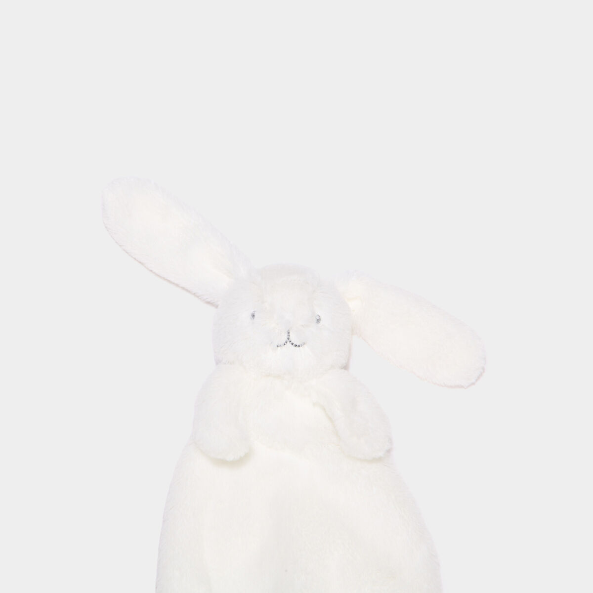 Doudou lapin fausse fourrure blanc bébé