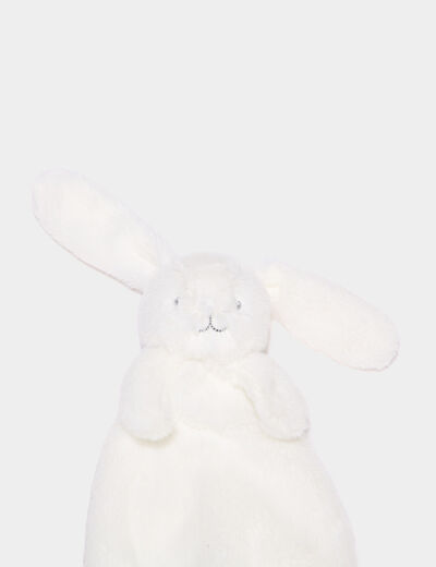 Doudou lapin fausse fourrure blanc bébé
