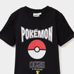 T-shirt manches courtes coton Pokémon noir garçon