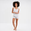 Ensemble pyjama short et débardeur coton gris clair femme