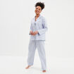 Ensemble pyjama pantalon chemise coton ecru femme