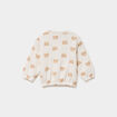 Sweat molletonn&eacute; manches longues ecru b&eacute;b&eacute; fille