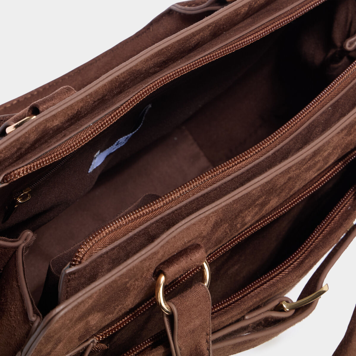 Sac &agrave; main avec boucle devant marron fonc&eacute; femme