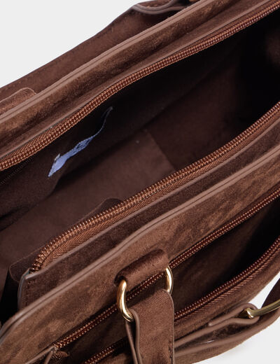 Sac &agrave; main avec boucle devant marron fonc&eacute; femme