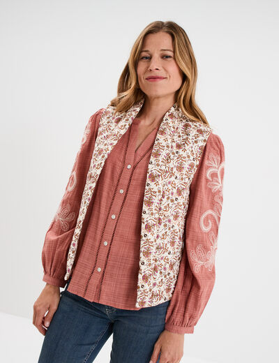 Veste matelassée sans manches blanc femme
