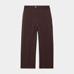 Pantalon droit cropped taille haute marron fonc&eacute; femme