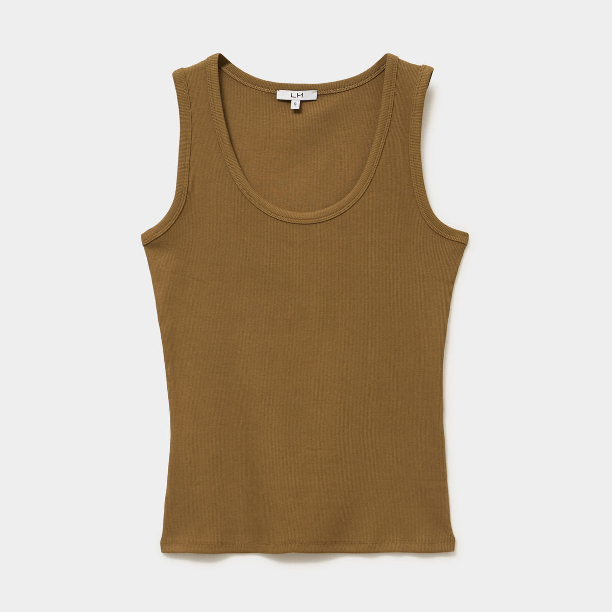 D&eacute;bardeur ajust&eacute; col rond coton beige femme