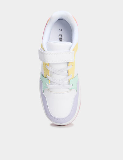 Tennis basses à scratchs multicolore fille