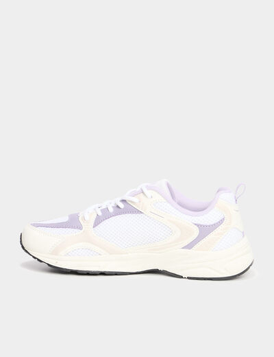 Baskets running à lacets blanc fille