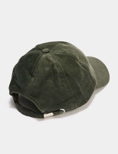 Casquette effet velours côtelé vert kaki homme