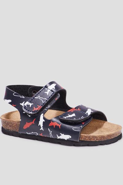 Sandales &agrave; scratchs Pipou bleu marine gar&ccedil;on