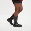Bottes crantées avec boucles noir femme