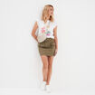 T-shirt col rond manches courtes ecru femme