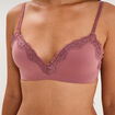 Soutien-gorge triangle micro dentelle vieux rose femme