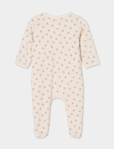 Dors-bien effet velours manches longues beige bébé
