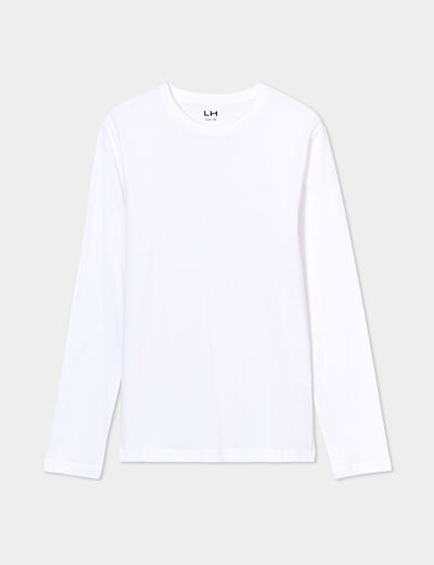 T-shirt manches longues blanc homme