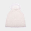 Bonnet &agrave; pompon fausse fourrure ivoire fille