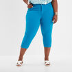 Pantalon 7/8ème slim taille haute bleu canard femme grande taille