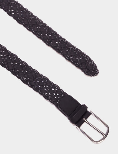 Ceinture tressée noir femme