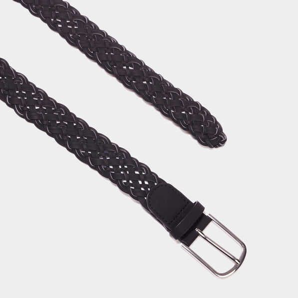 Ceinture tressée noir femme