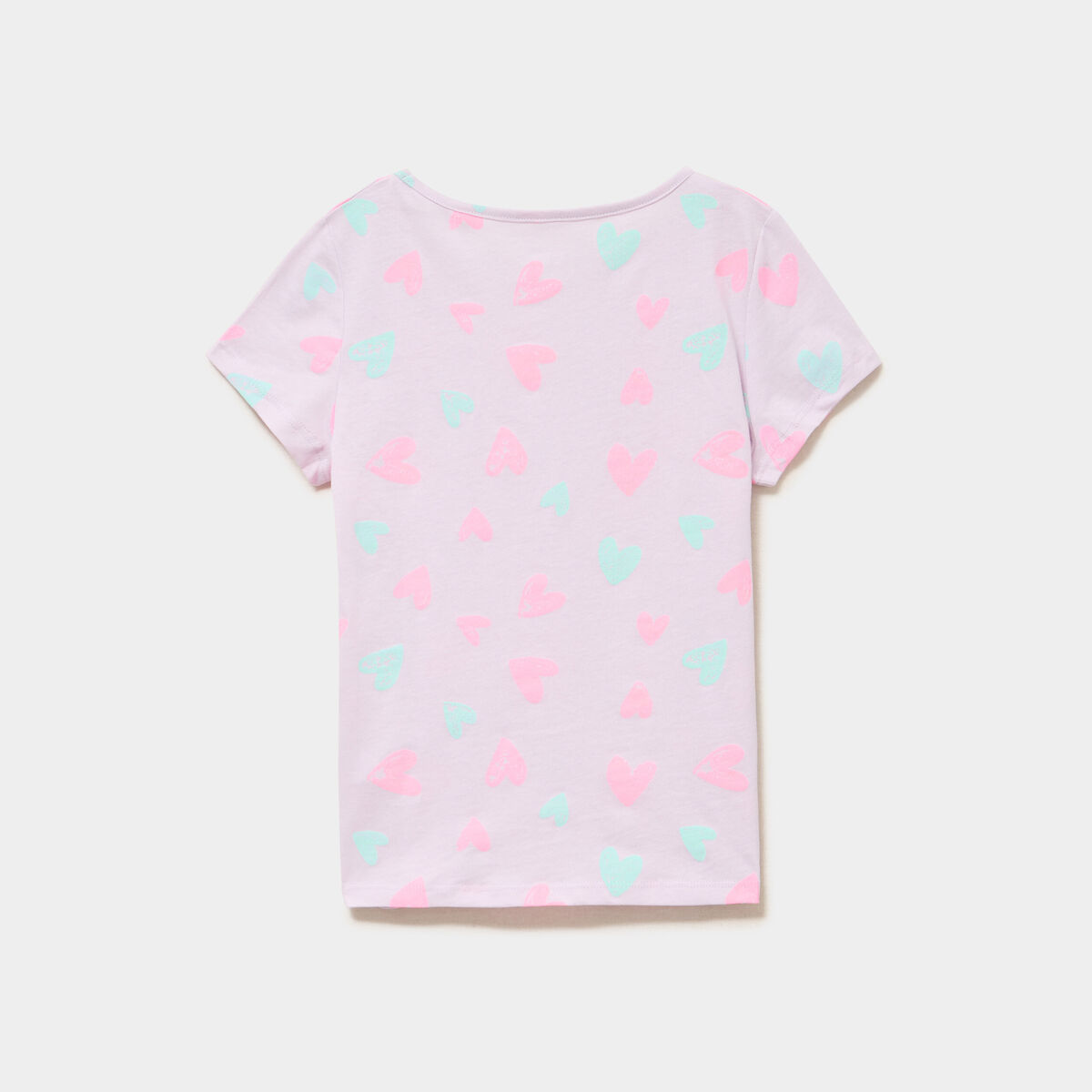 Ensemble pyjama short et t-shirt coton mauve fille