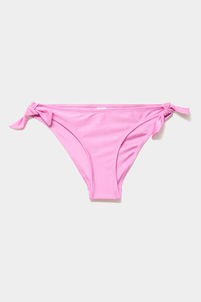 Bas de maillot de bain d&eacute;tails noeuds rose clair femme