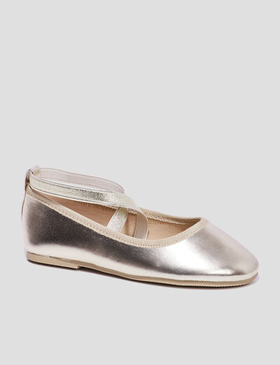 Ballerines métallisées jaune or fille