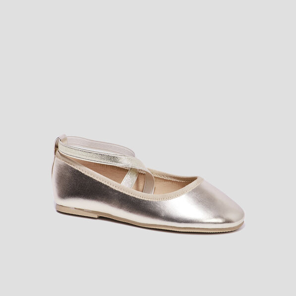 Ballerines métallisées jaune or fille