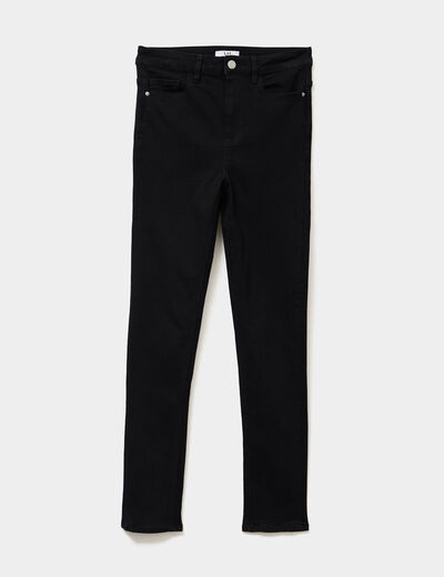Jeans skinny taille haute denim noir femme