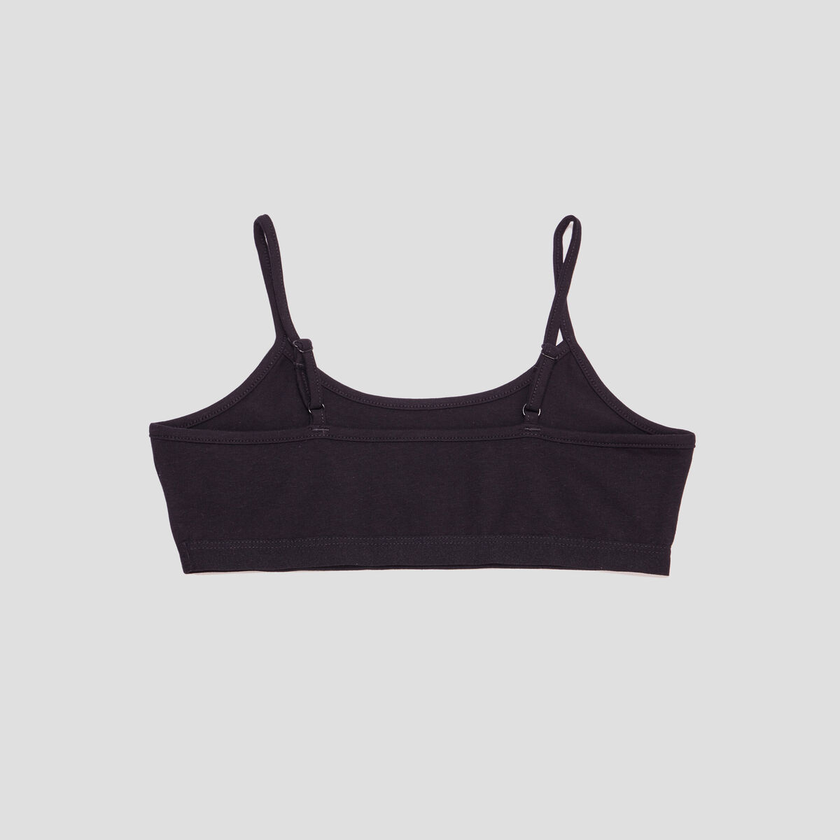 Lot 2 brassi&egrave;res bretelles fines coton noir fille